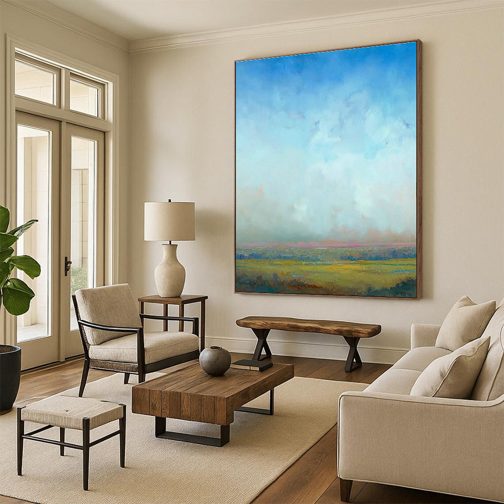 Soft - Toned Plain Landscape for Minimalist Farmhouse & Serene Yoga Studio DLZ0942