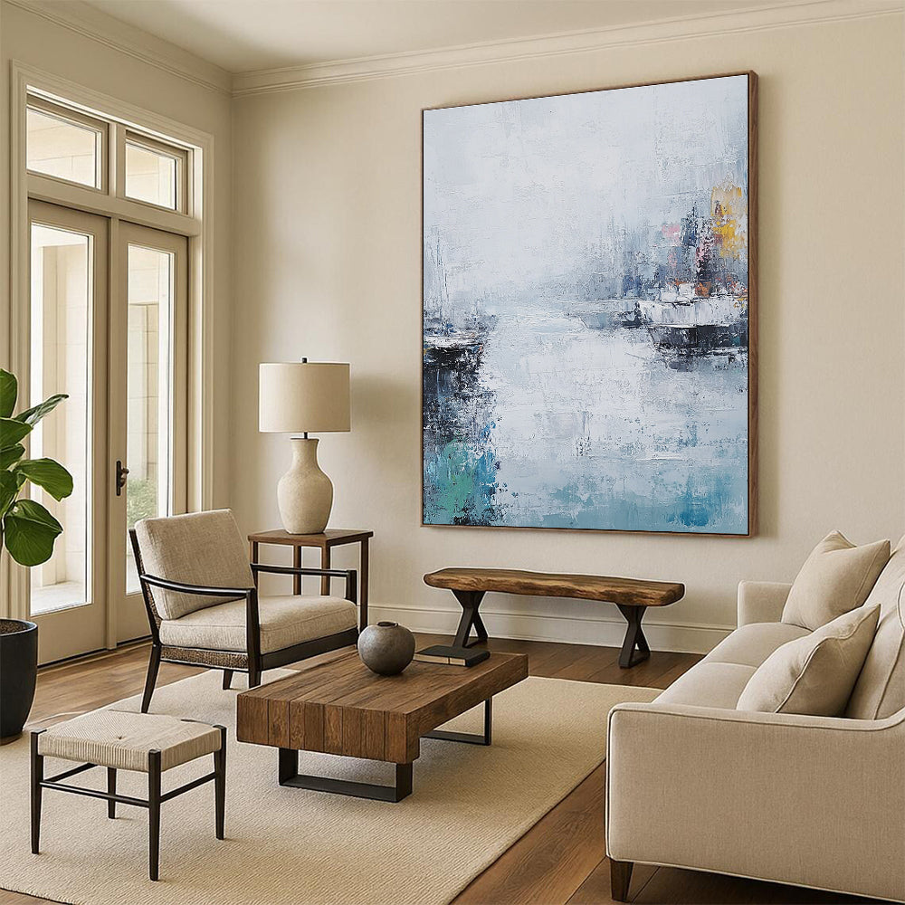 Abstract Harbor Scene for Nautical - Themed Home & Art - Loving Café STSC199