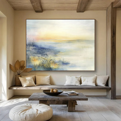 Soft Sunset Marsh Art for Serene Senior Living Community Common Area & Calm Meditation Garden Pavilion SC116
