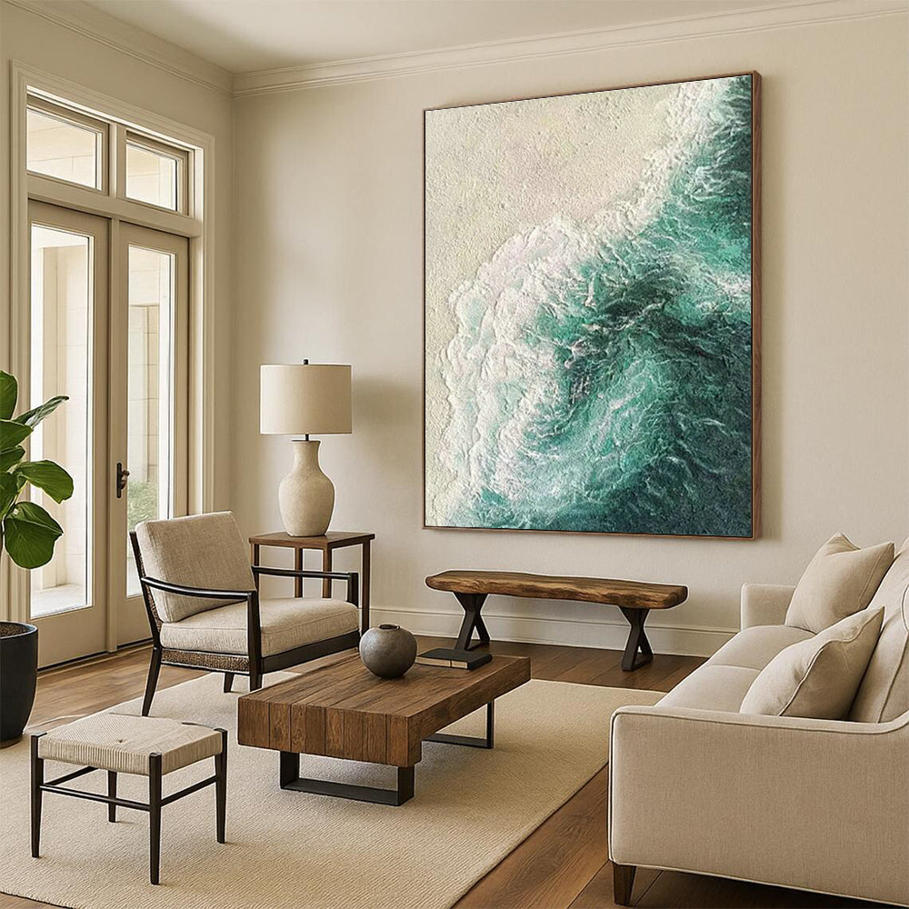 Aerial Sea View Art for Tropical Resort Lobby & Modern Beach Condo DLZ0874