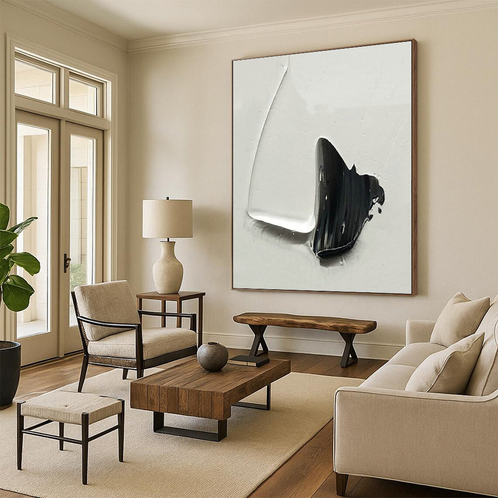 Minimal Black - White Form Art for Contemporary Home & Design Studio DLZ2371