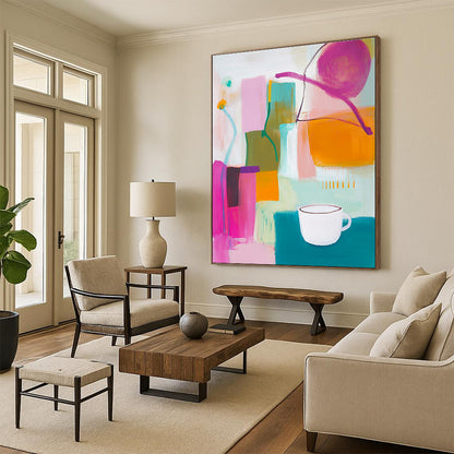 Abstract Still Life with Cup for Cozy Kitchen & Art - Filled Café STSC787