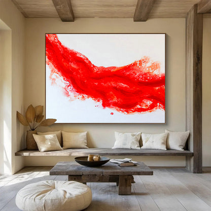 Red Flowing Abstract for Bold Restaurant Entrance DLZ2952