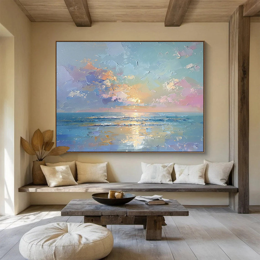 Colorful Seaside Sunset Art for Lively Coastal Home DLZ2747