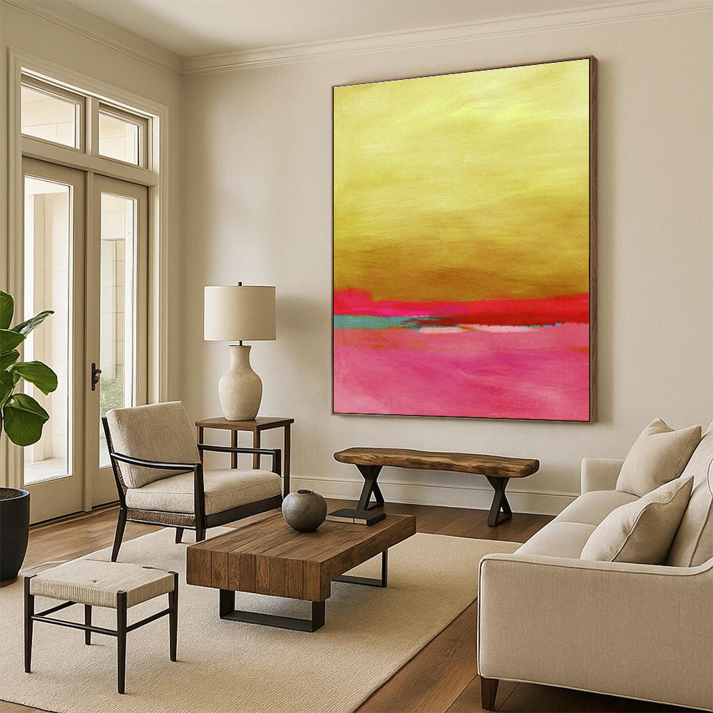 Gold - Pink Abstract Art for Art Gallery & Creative Studio DLZ0676