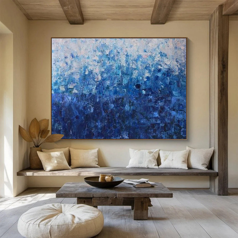 Gradient Blue Abstract Art for Modern Minimalist Office DLZ3044