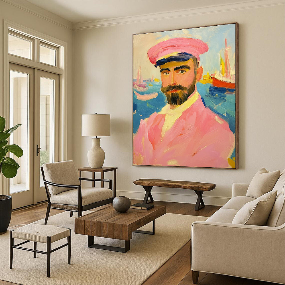 Portrait in Pink for Nautical - Themed Restaurant & Art - Loving Home STSC1161