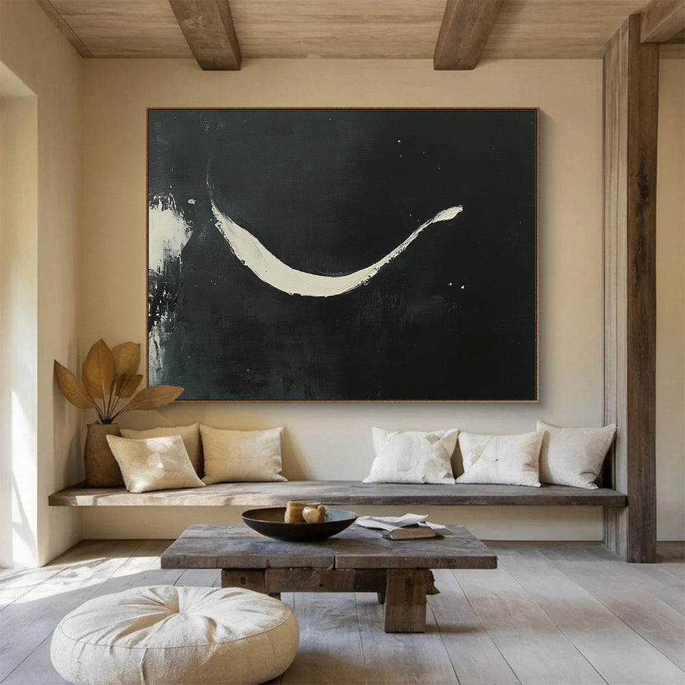 Black and White Stroke Art for Minimalist Bedroom & Modern Gallery SC186