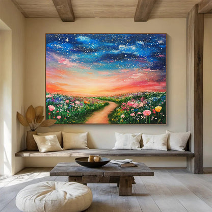 Colorful Flower Field Path Art for Garden - Themed Restaurant & Wedding Venue SC397