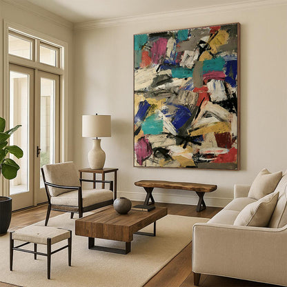 Color - Clash Abstract Art for Trendy Nightclub & Art School Hallway DLZ1046
