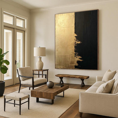 Black - Gold Divided Painting for Living Room & Dining Room DLZ0358