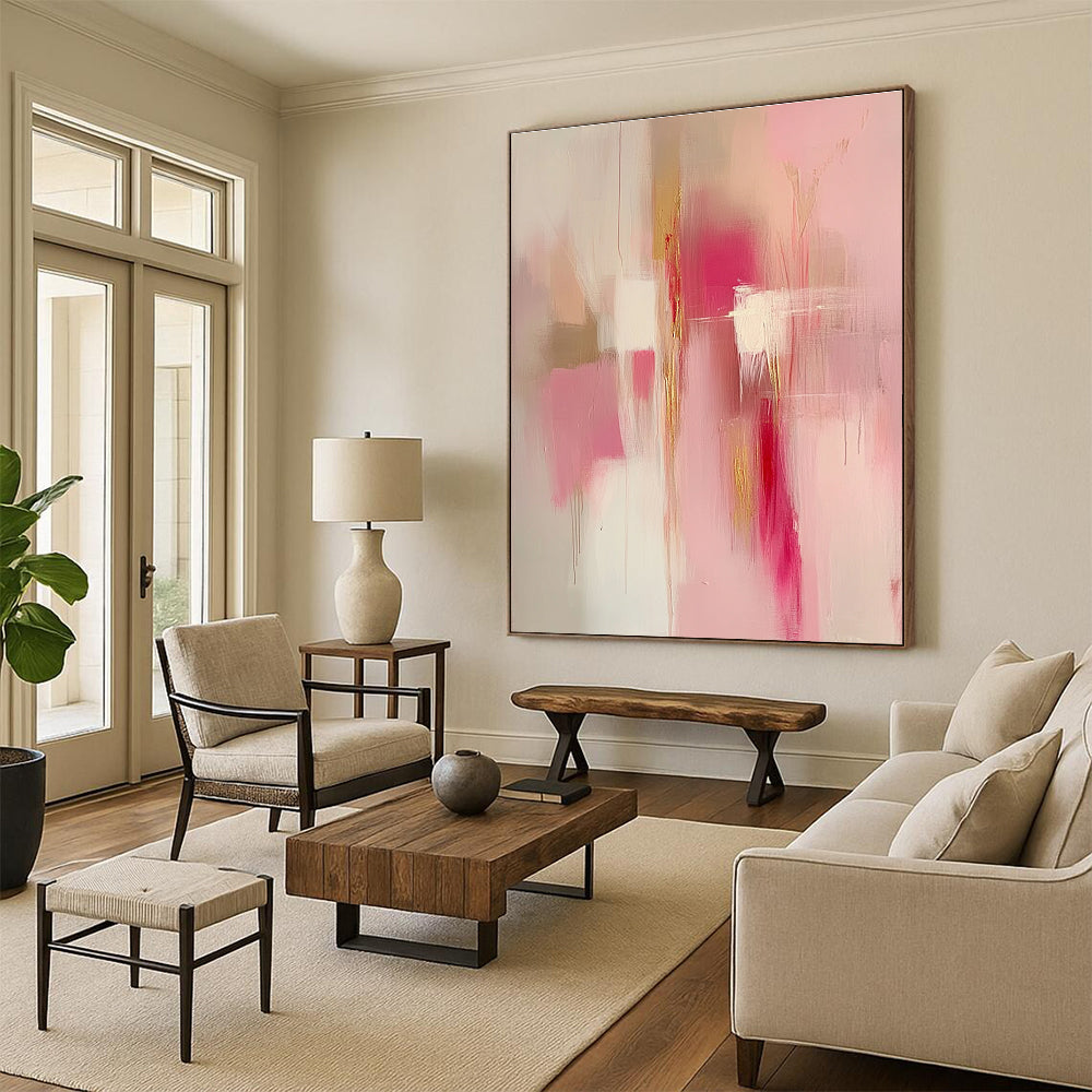 Pink and Gold Abstract for Feminine - Inspired Café & Bridal Suite STSC784