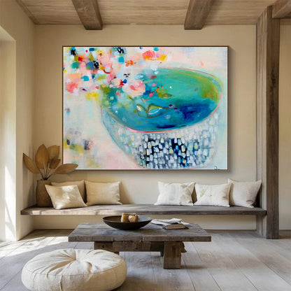 Blue - Bowl Floral Abstract Art for Charming Tea Rooms DLZ2446