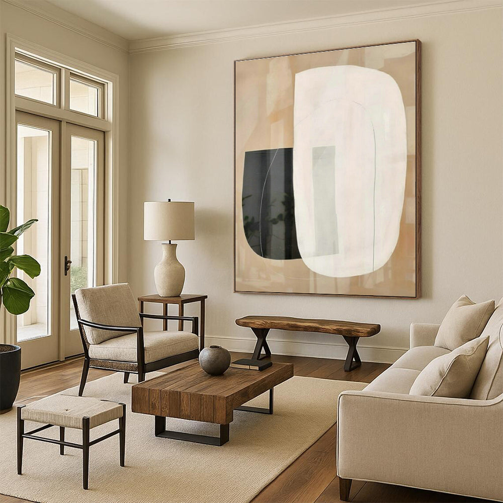 Black - White Geometric Abstract Art for Minimalist Office & Modern Art Gallery DLZ1950