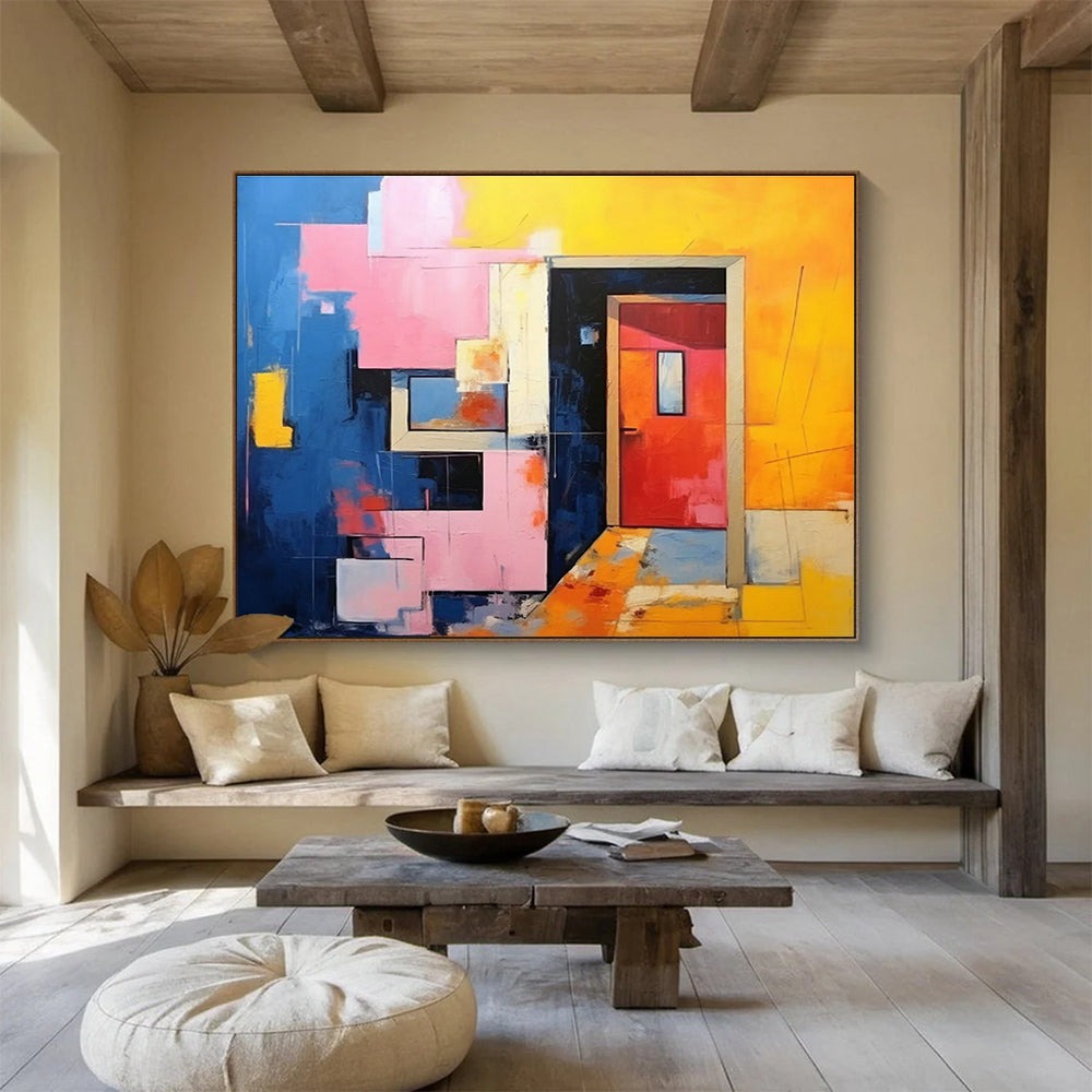 Multicolor Geometric Abstract for Trendy Café DLZ3026