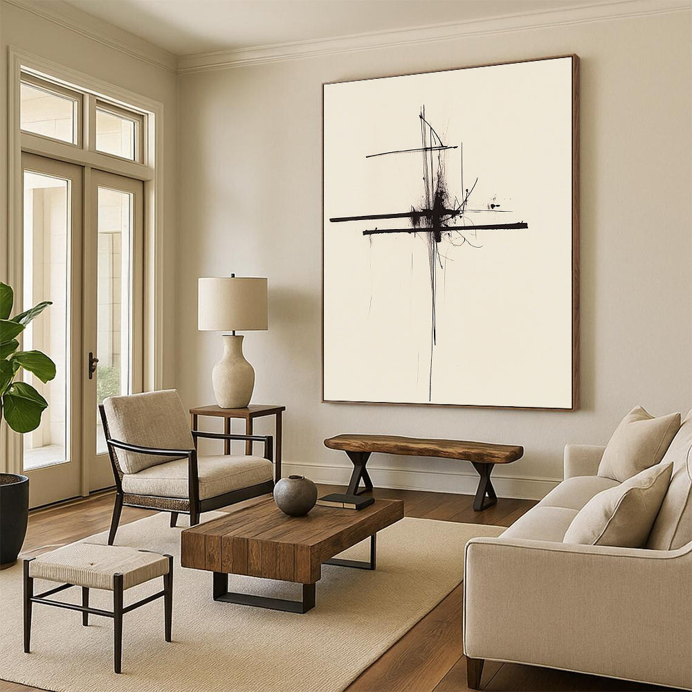 Delicate Black Cross for Minimalist Home Office & Art - Loving Library STSC1245
