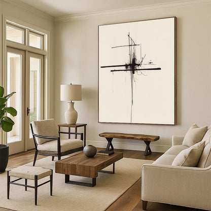Delicate Black Cross for Minimalist Home Office & Art - Loving Library STSC1245