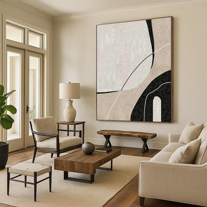 Chic Black - White Curved Art for Boutique & Home Office DLZ2007