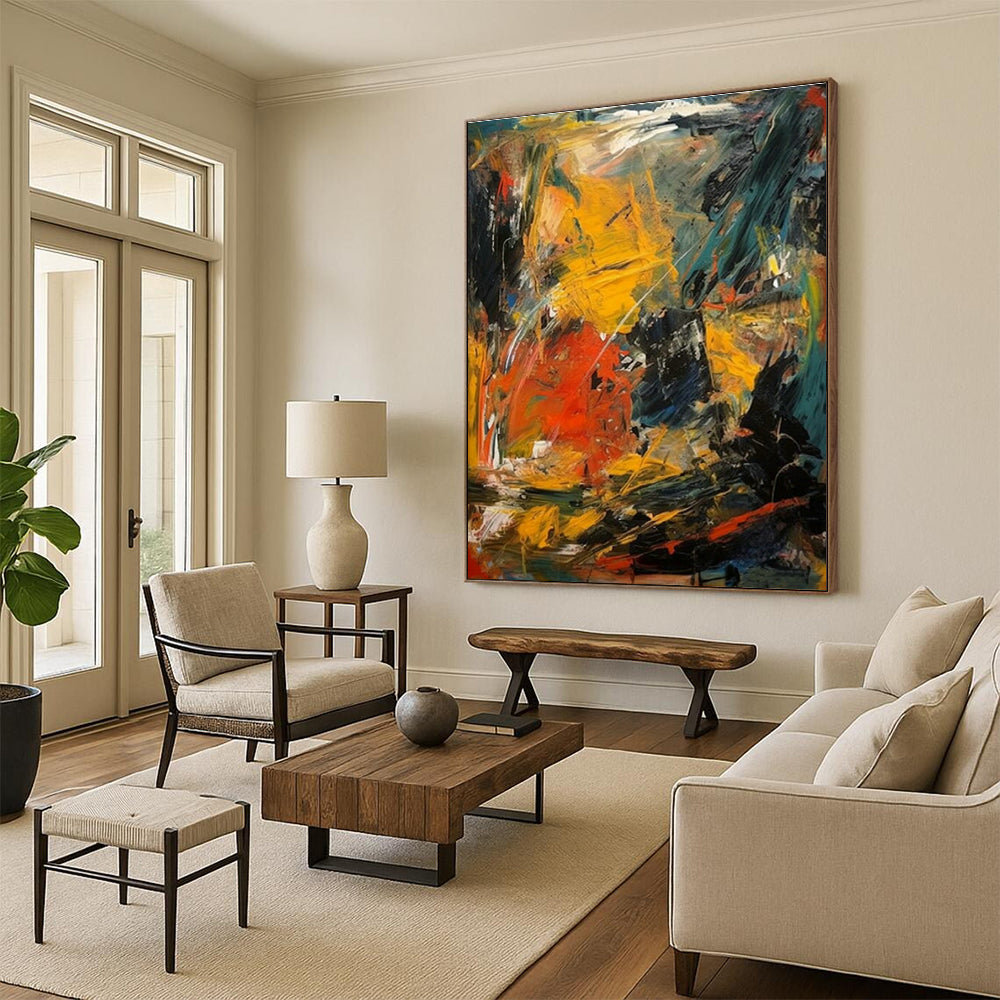 Frenetic Color Abstract Art for Rock - Themed Music Studio & Bold Art Pop - Up DLZ1568