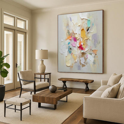 Colorful Thick - Paint Abstract Art for Bohemian Living Room & Art Studio Lounge DLZ0980
