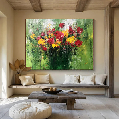 Expressive Flower Bouquet Art for Romantic Restaurant & Home Dining Room SC479