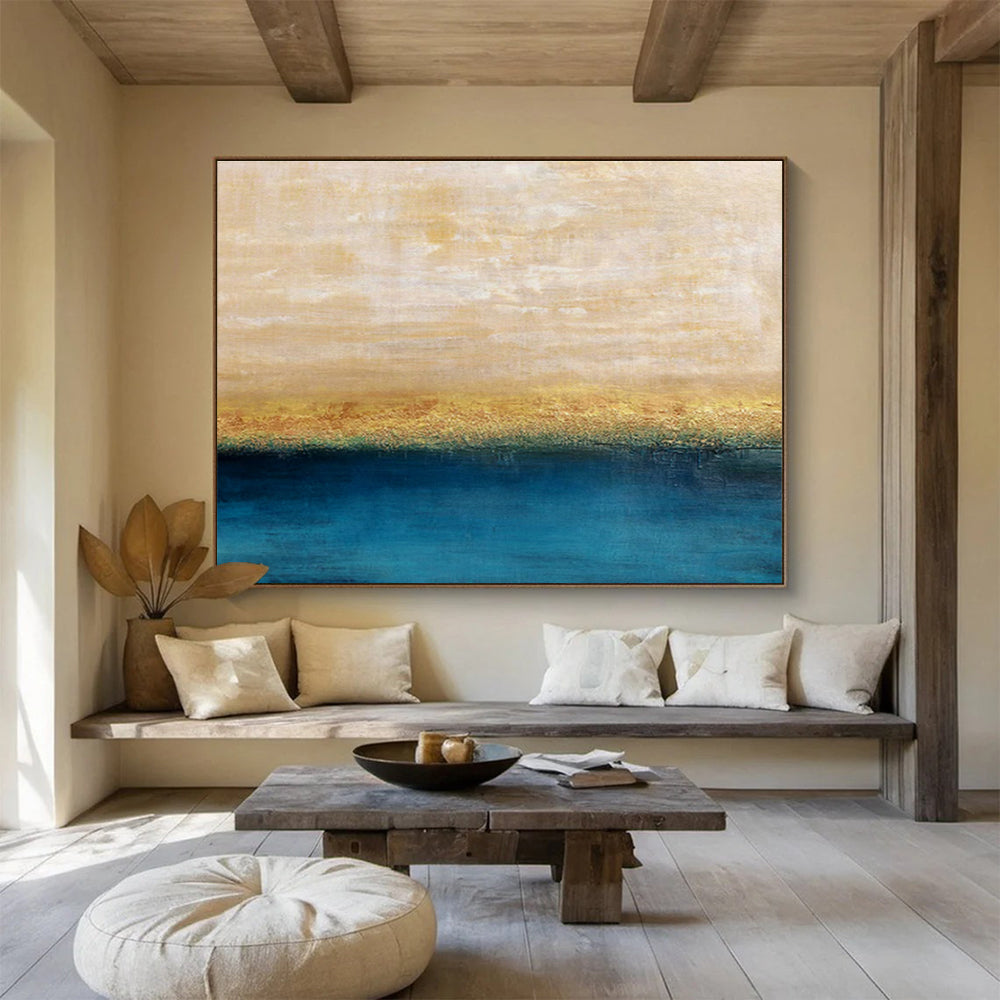 Serene Yellow and Blue Gradient Abstract Art for a Serene Balcony DLZ2401