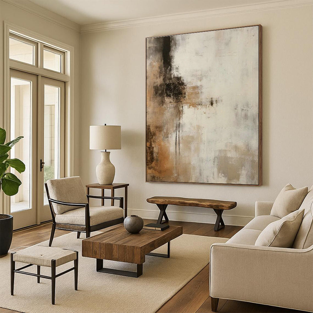 Neutral - Toned Abstract Art for Modern Office & Contemporary Living Room DLZ2118