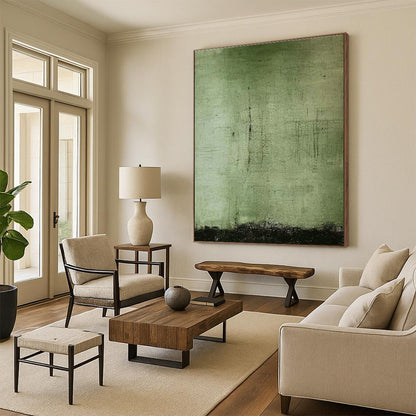 Green Textured Abstract Art for Eco - Friendly Home Offices DLZ0247