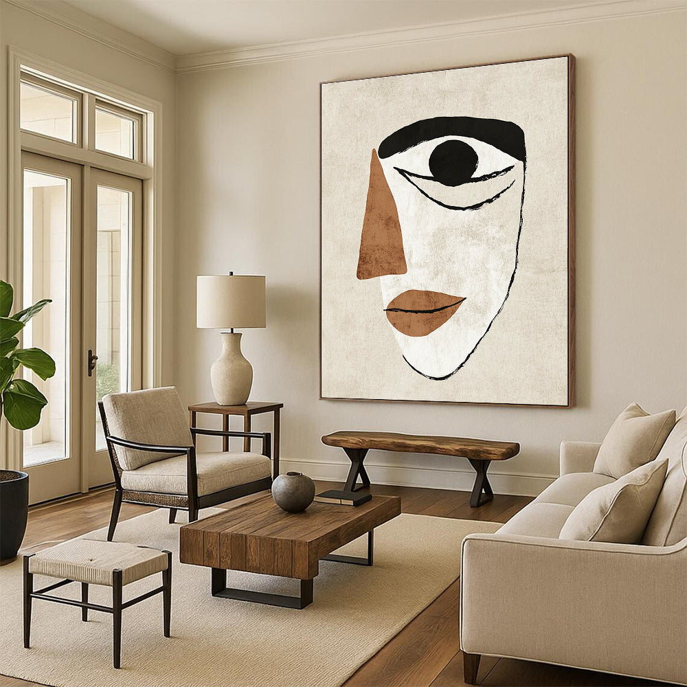 Minimalist Face Silhouette for Modern Bohemian Bedroom & Artistic Home Office STSC990