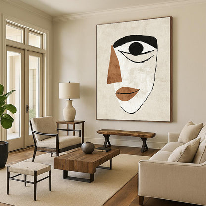 Minimalist Face Silhouette for Modern Bohemian Bedroom & Artistic Home Office STSC990