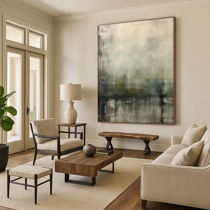 Hazy Cityscape Reflection Art for Rooftop Bar Terrace & Urban Loft Bedroom DLZ0841