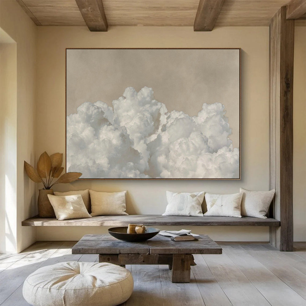 Minimalist Cloud Oil Painting for Scandinavian - Style Bedrooms DLZ2510