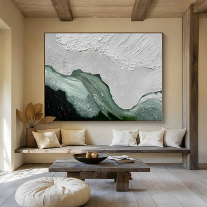 White Textured Abstract Art for Calm Office Break Rooms DLZ3128