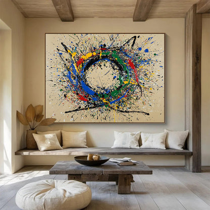 Colorful Splatter Circle Art for Modern Playroom & Creative Studio SC331