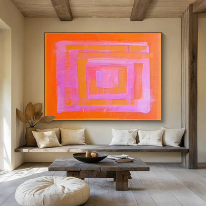 Orange - Pink Geometric Art for Bold Home Office DLZ2752
