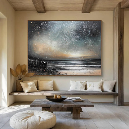 Milky Way Over Sea Art for Astronomy Enthusiast’s Home & Art Gallery Night Exhibit SC529