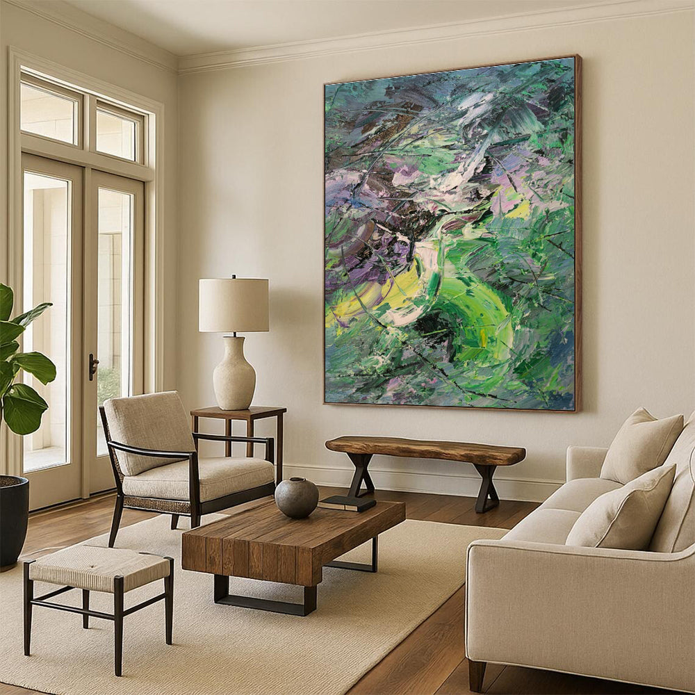 Colorful Brushstroke Abstract Art for Living Room & Art Studio DLZ0543