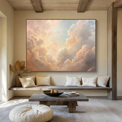 Fluffy Clouds in Sky Art for Children’s Bedroom & Yoga Studio SC406