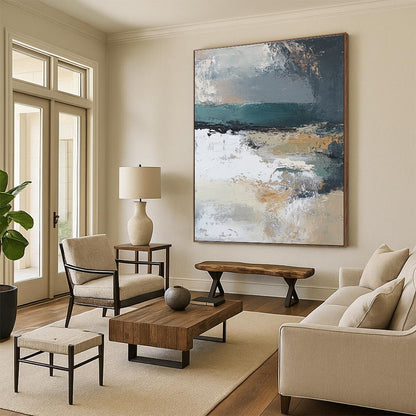 Abstract Coastal Scene for Modern Beach House & Seaside Café STSC380