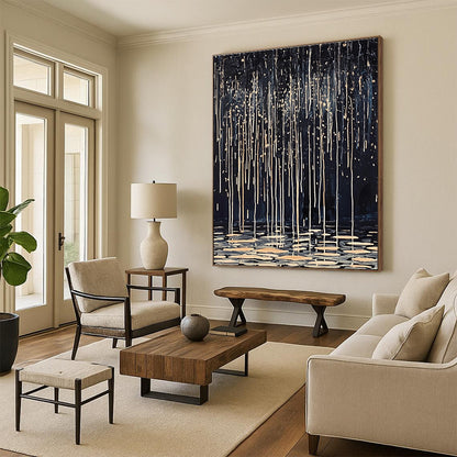 Golden Rain on Lily Pads for Elegant Dining Room & Zen Meditation Area STSC1124
