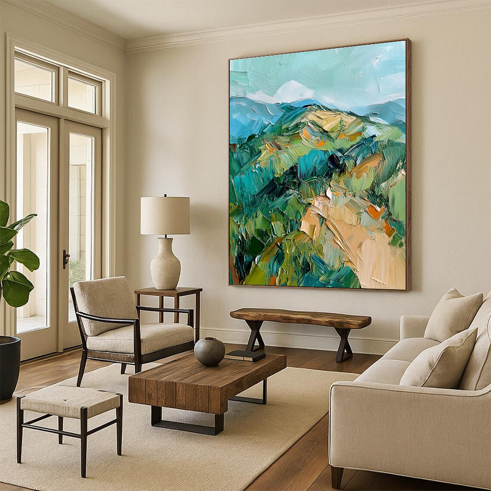 Textured Mountain Landscape for Adventure - Themed Lodge & Nature Art Gallery STSC187