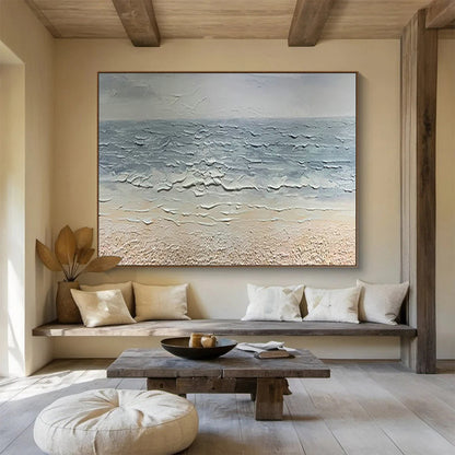 Textured Beach Scene Art for Coastal Home Entryway Accents DLZ3249