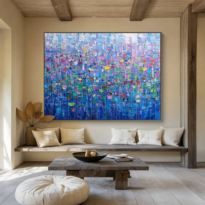 Colorful City Mosaic Art for Urban Apartment Living Room & Modern Art Café SC474