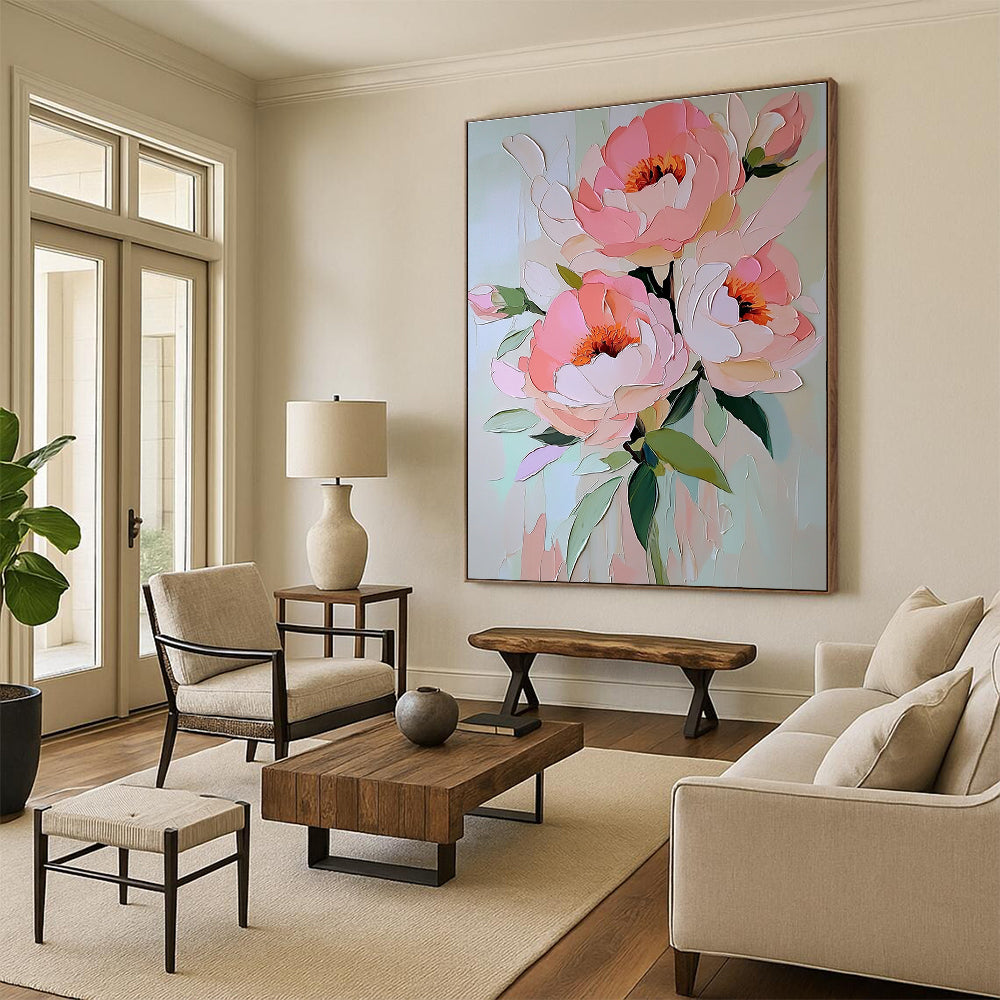 Pink Flower Bouquet 2 Art for Botanical Wedding Venue & Charming Home Bedroom STSC1413