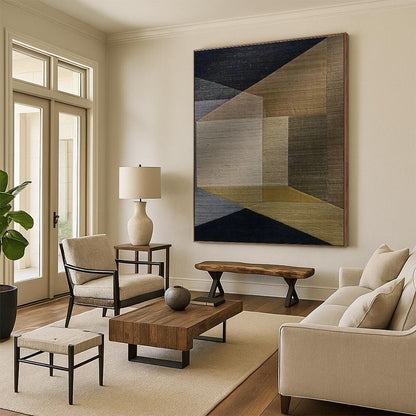 Earth - Tone Geometric Art for Rustic Home Living Room & Eco - Friendly Boutique DLZ1522