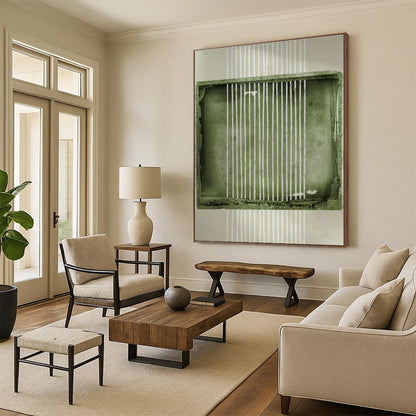 Geometric Green Art for Modern Gallery Wall & Creative Studio DLZ1374