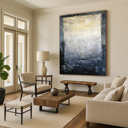 Gray - White Abstract Square Art for Library & Hallway DLZ2277
