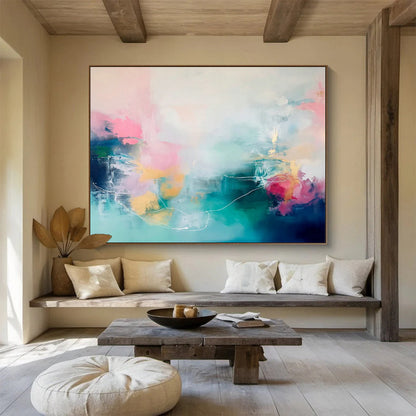 Soft - Colored Abstract Lines Art for Calming Bedroom DLZ2856