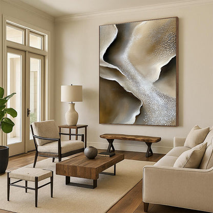 Textured Earth - Tone Abstract for Modern Living Room & Art Gallery Space STSC530