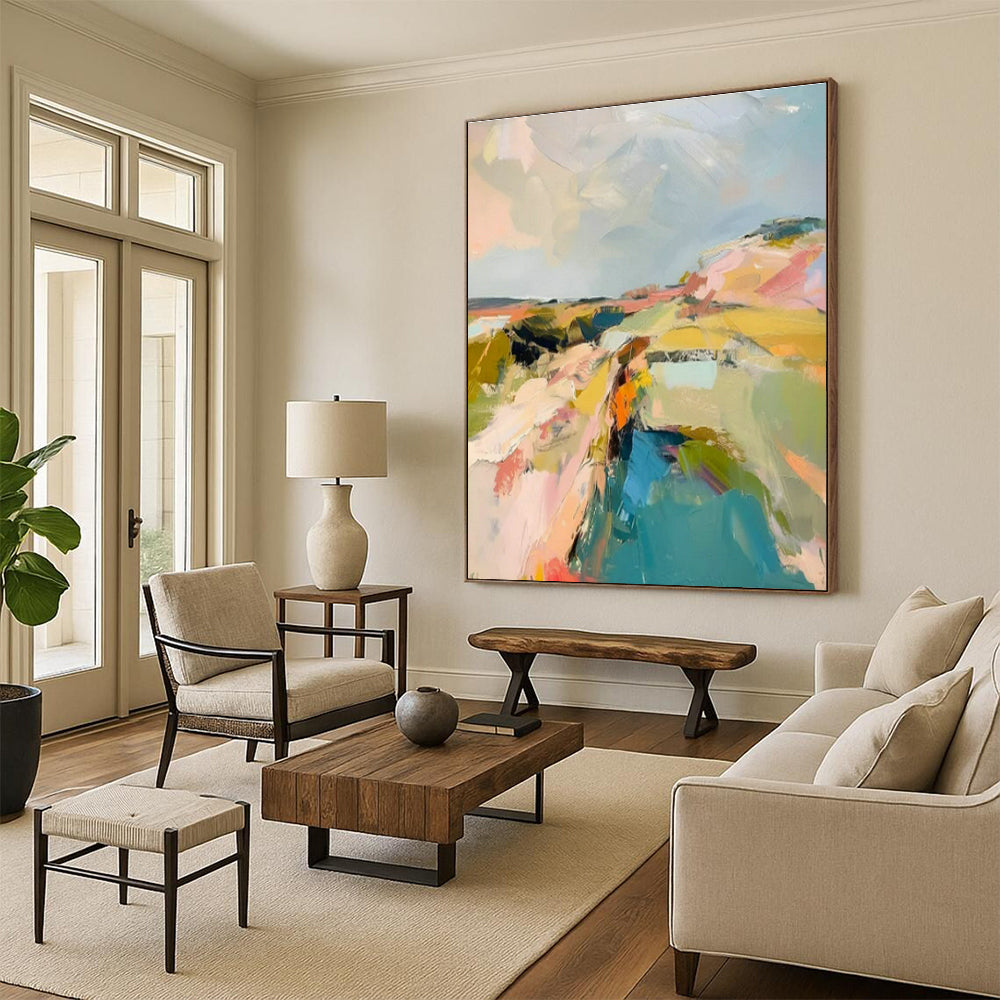Colorful Abstract Landscape for Bohemian Living Room & Artistic Bed - and - Breakfast DLZ1580